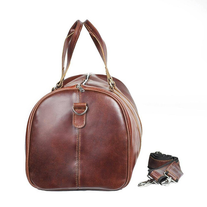 Skórzana torba podróżna na ramię BRØDRENE R20 koniak smooth leather - min. zamówienie 20 / 50 / 100 szt.