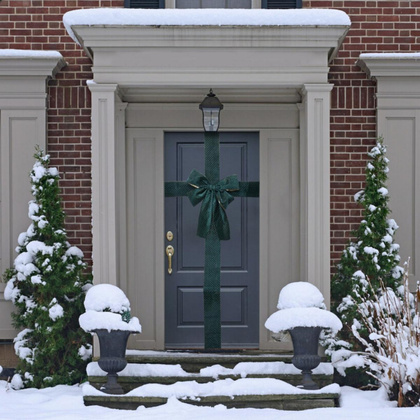 KOKARDA NA DRZWI 33x10x42CM WSTĄŻKA DŁ 4,3M CIEMNO ZIELONA