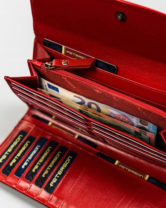 Elegancki duzy portfel damski ze skory naturalnej