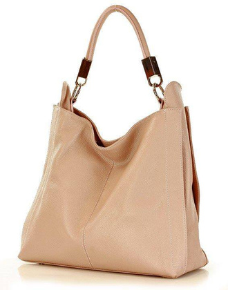 MARCO MAZZINI Miejska torebka skórzana vera pelle classico pudrowy róż - min. zamówienie 20 / 50 / 100 szt.