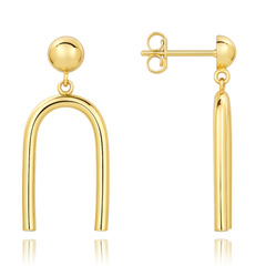 MINET Nowoczesne złote kolczyki z kulkami Au 585/1000 1,70g