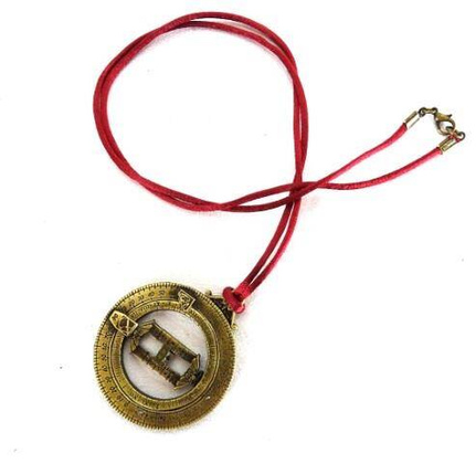 Miniaturowy zegar słoneczny - pierścienie astronomiczne H90 - wisiorek