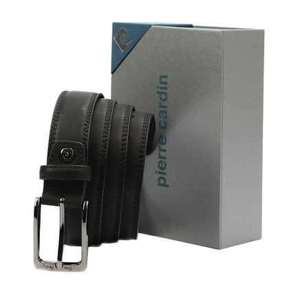 Pasek skórzany męski PIERRE CARDIN 3342 GG23 Czarny