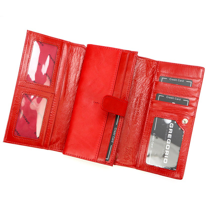 Portfel damski skórzany PELLUCCI IT-102 Czerwony