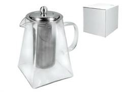 Czajnik szklany z zaparzaczem Srebrny