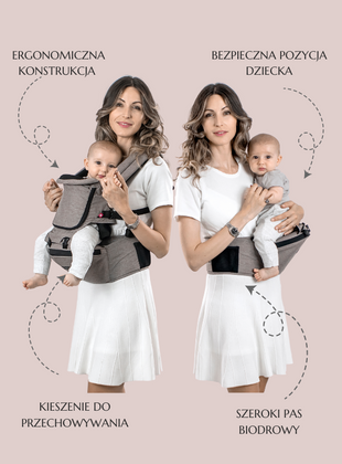 Nosidło dla dziecka Hipster Plus Light Grey MiaMily