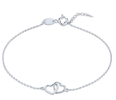 MINET Złoty naszyjnik z białego złota z serduszkami Au 585/1000 0,95g