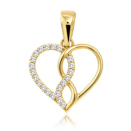 MINET Złota zawieszka serce z białą cyrkonią Au 585/1000 0,90g
