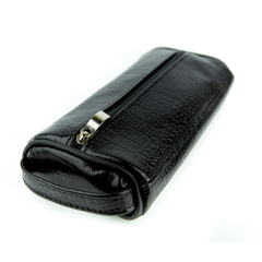 077 Piórnik płaski- croc. czarny KEMER