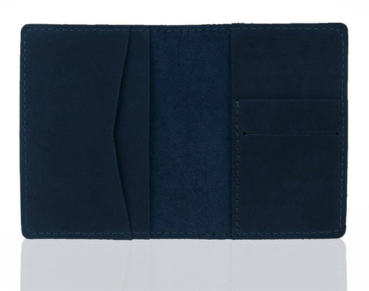 Slim wallet BRØDRENE SW05 super cienki portfel ze skóry granatowy - min. zamówienie 20 / 50 / 100 szt.