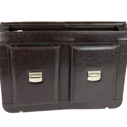 539 Teczka męska z 2 kieszeniami - brąz KEMER