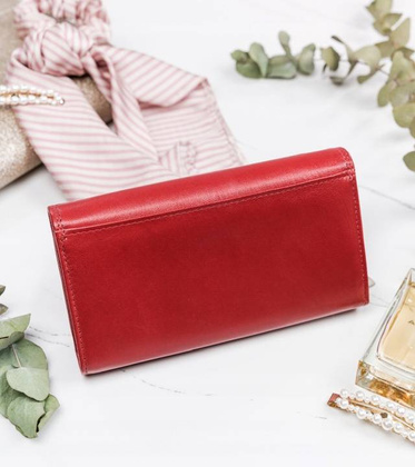 Klasyczny portfel damski ze skory naturalnej