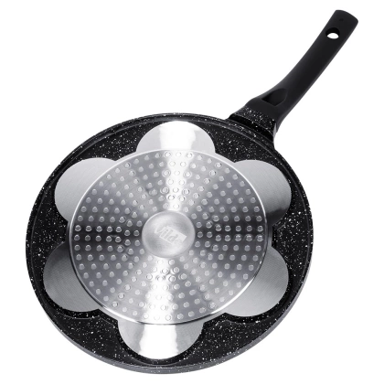 Patelnia do jajek granitowa 7 otworów BLACK LINE 26 cm