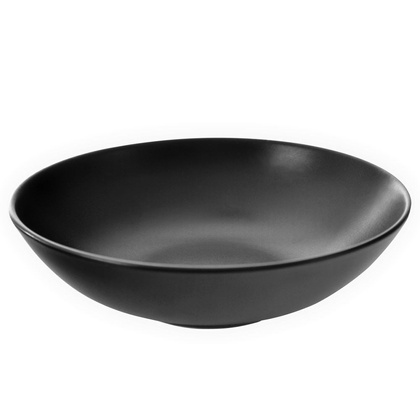 Talerz obiadowy głęboki ceramiczny na zupę do zupy czarny ALFA 20,5 cm 900 ml