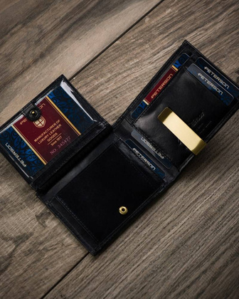 Mały portfel męski ze skóry naturalnej