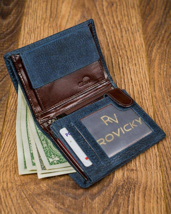 Piękny kolorowy portfel męski skórzany