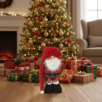 SKRZAT GNOM DEKORACYJNY NA TELESKOPACH 38-88CM CZERWONY