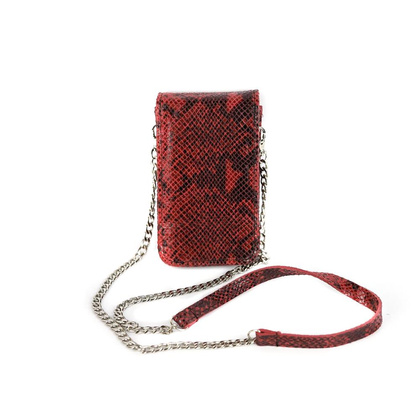 T-13 Torebka na telefon-print wężowy malina KEMER