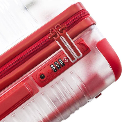 Heys X-Ray średnia czerwona transparentna walizka na kółkach