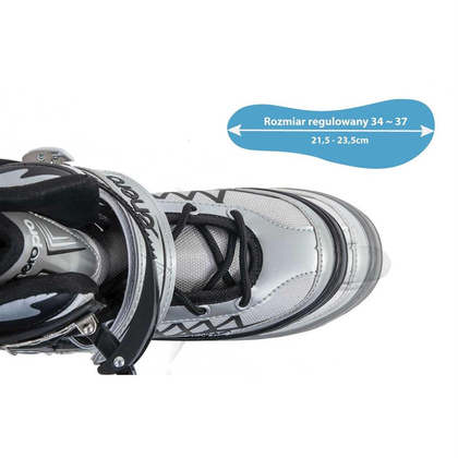 Łyżworolki - wrotki - łyżwy 4 w 1 ENERO PRO LED 34 - 37 szare