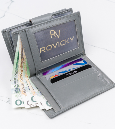 Portfel damski skórzany RFID stop Cavaldi® pionowy zatrzask