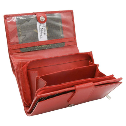 Elegancki portfel z pikowanej skóry naturalnej