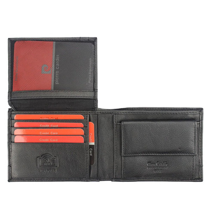 Portfel męski skórzany PIERRE CARDIN TILAK34 8806 Czarno Niebieski