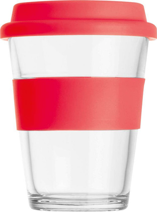 Szklany kubek z pokrywką 300 ml