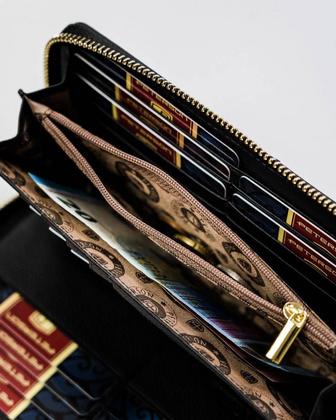 Modny portfel piórnik z ochroną kart rfid stop