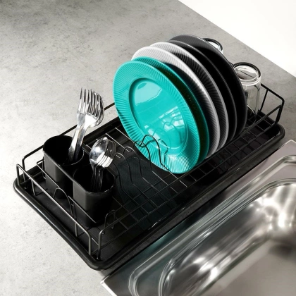 Suszarka na naczynia czarna 50x24x9 cm