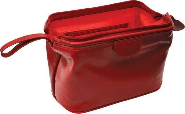 Kosmetyczka skórzana KEMER 43901311 Czerwona