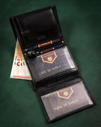 Zestaw prezentowy skorzany portfel meski i brelok