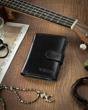 Elegancki portfel meski ze skory naturalnej