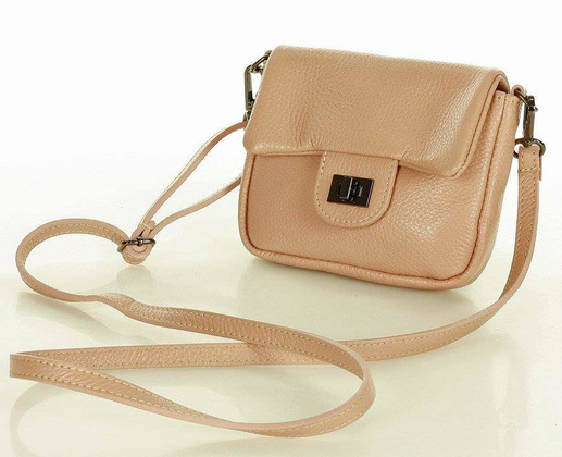 Mini torebka etui na telefon na pasku wizytowa listonoszka phone pouch - MARCO MAZZINI pudrowy róż - min. zamówienie 20 / 50 / 100 szt.