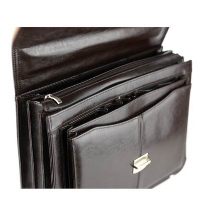 518 Teczka męska 3-komorowa - brąz KEMER