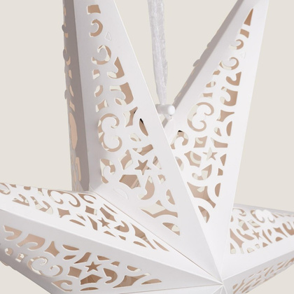 DUŻA GWIAZDA PAPIEROWA ŚWIĄTECZNA AŻUROWA biała 60 cm WITRAŻ 3D WG12