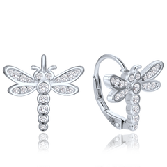 MINET Dziecięcy srebrny naszyjnik ważka z cyrkoniami