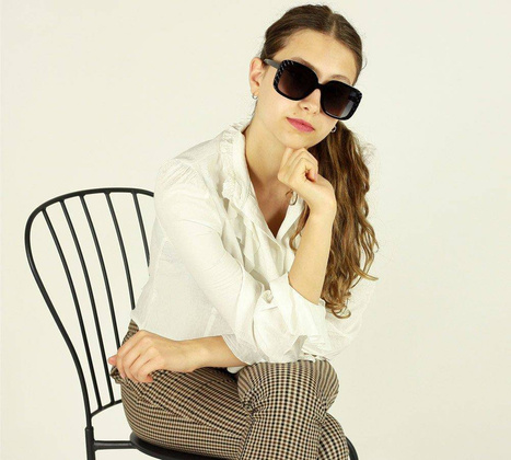 Oversizoweo okulary przeciwsłoneczne MAZZINI SIMPLE BEAUTY czarny - min. zamówienie 20 / 50 / 100 szt.