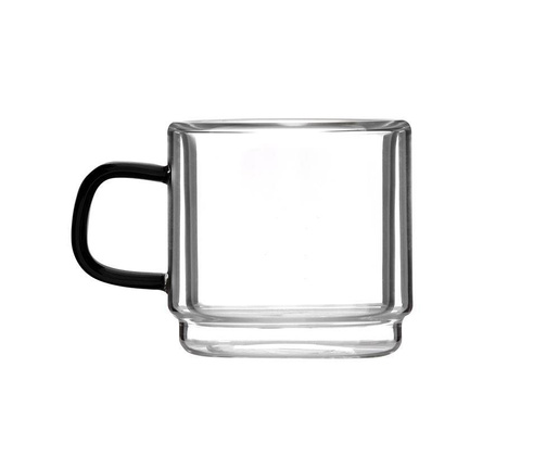 Komplet 2 szklanek z podwójną ścianką do espresso Carbon 80 ml 8548