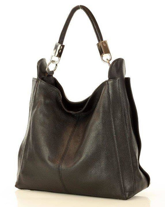 MARCO MAZZINI Miejska torebka skórzana vera pelle classico czarna - min. zamówienie 20 / 50 / 100 szt.