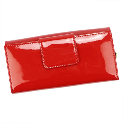 Portfel damski skórzany LS-122 Czerwony Duży