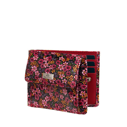 Mały portfel skórzany BajuBaj czerwony PD1055Cs82 RFID