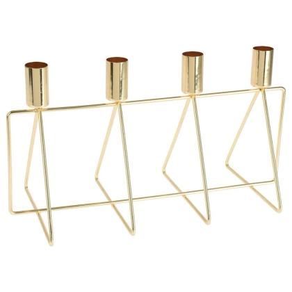 Świecznik na 4 świece metalowy złoty podstawka pod świecę na świeczki loft adwentowy