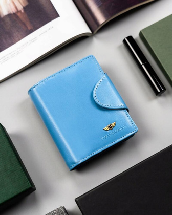 Skorzany portfel damski z systemem RFID