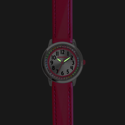 CLOCKODILE Ciemnoróżowy zegarek dla dziewczynek z kamieniami