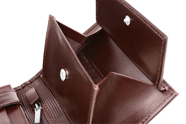 Skórzany portfel męski KEMER VOOC PPM4 Brązowy