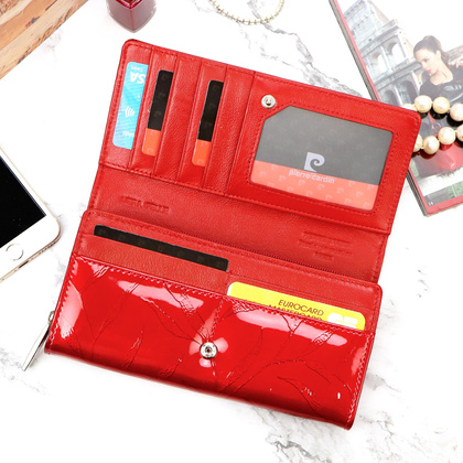 Duży skórzany portfel damski Pierre Cardin