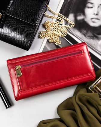 Elegancki, duży portfel damski ze skóry naturalnej