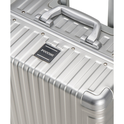Mała kabinowa walizka PUCCINI PLATINUM AL01C 4 Srebrna