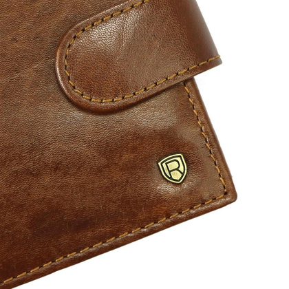 Klasyczny portfel męski ze skóry naturalnej, RFID